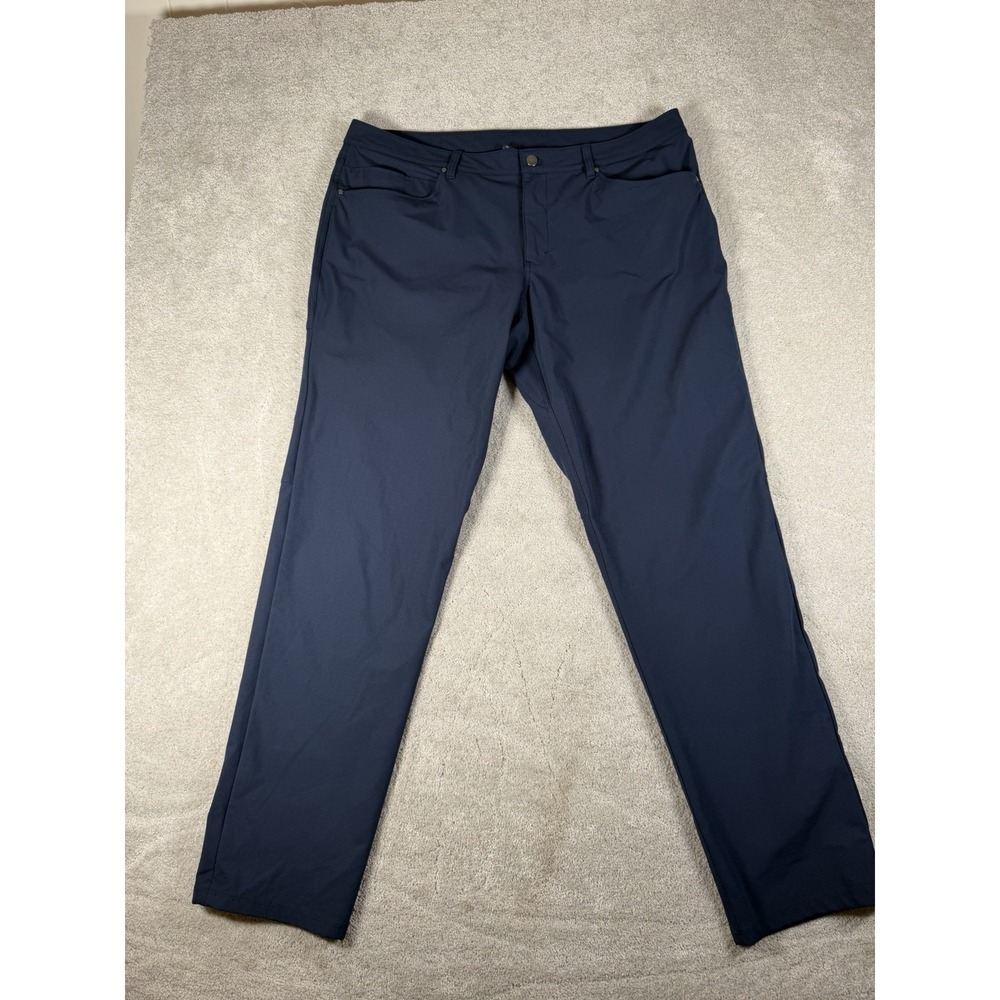 Lululemon Pants Mens 40x33 ABC Blue Classic Warpstreme Chino LM5ADFS golf - Picture 3 of 12